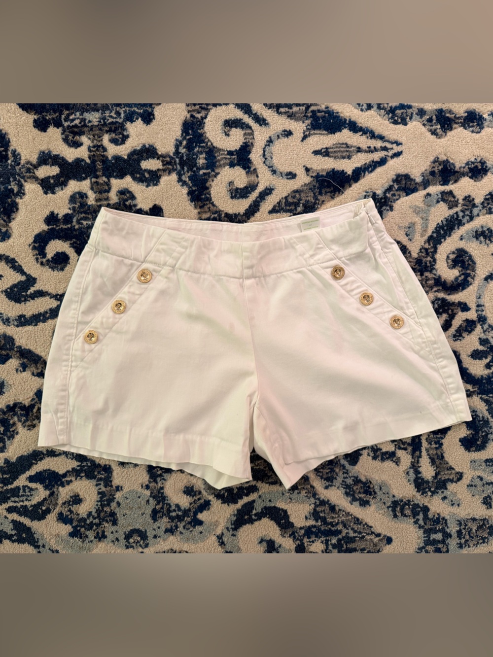 Lilly Pulitzer marina stretch resort White High-Waist Button-Accent Shorts